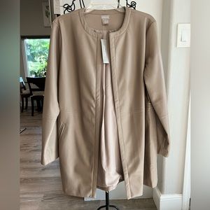 Tan color faux leather Chico’s jacket size 2 (Large)